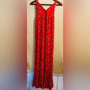 Billabong~ Floral Red with pink flowers dress